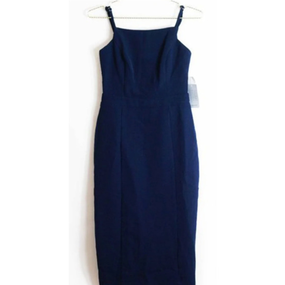 Harlyn Square Neck Bodycon Dress in Navy Blue Cocktail Size XL - Picture 3 of 4